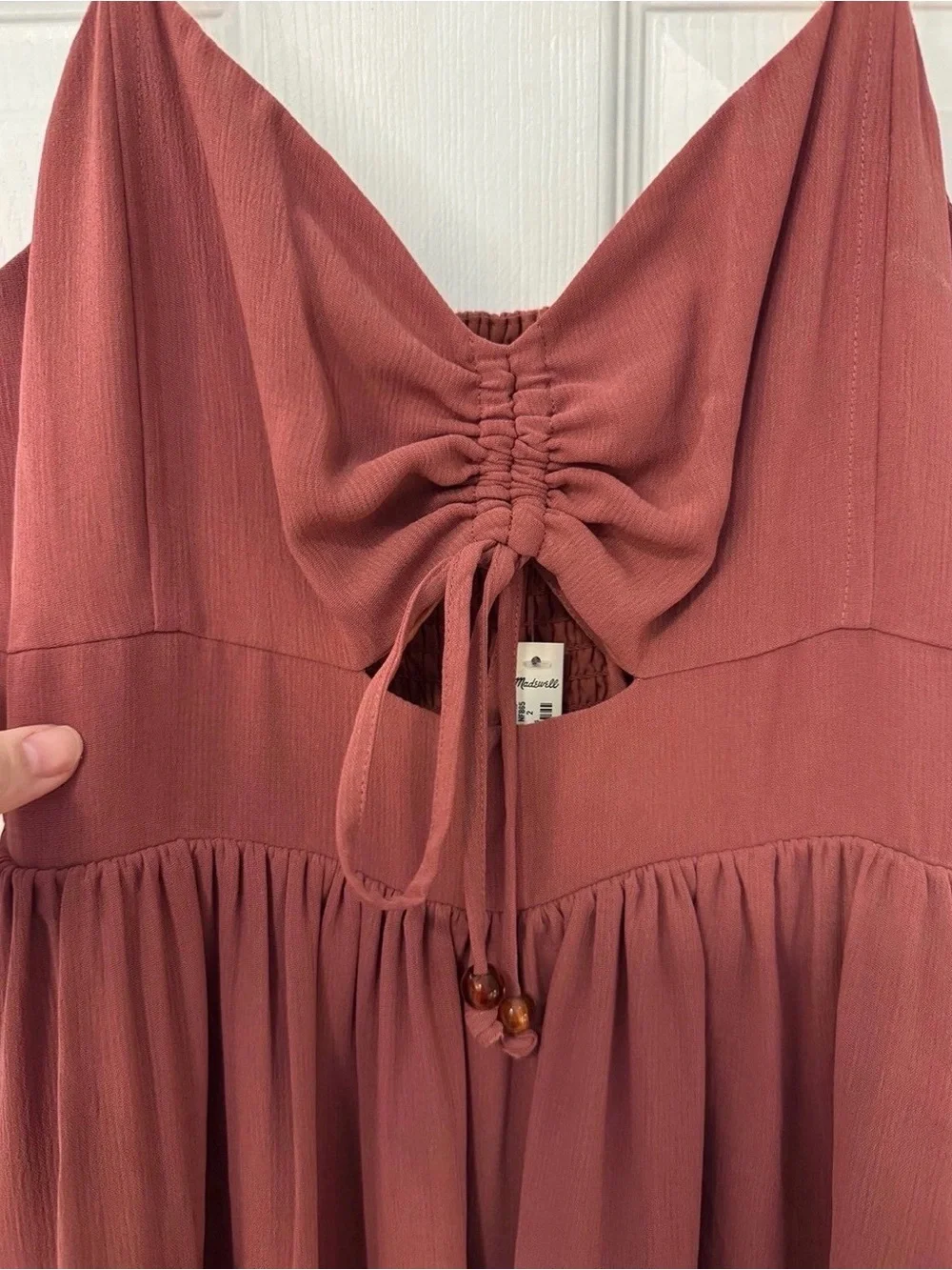 Madewell Dusty Rose Tiered Midi Dress